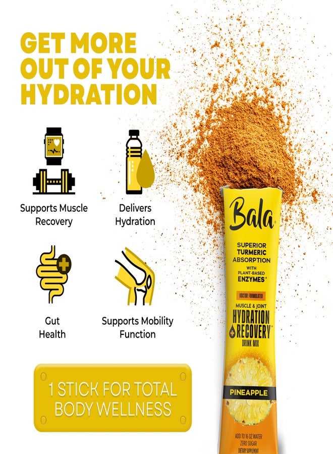 بالا مشروب بالا المرطب بالإنزيمات والخالي من السكر - الكركم، البروميلين، الباباين - لتقوية المناعة وتحسين الحركة - بنكهة الأناناس 0.25 أونصة (30 كيسًا) - Image 3